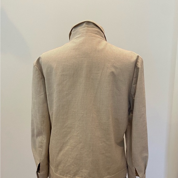 Brooks Brothers 2 PC Womens Tan w Brown Pinstripes Jacket & Skirt Set / Size 16 - Picture 8 of 16